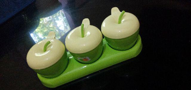 Tempat Bumbu Apel Golden Sunkist Tga 1077 1 Set 3 Pcs + Tatakan