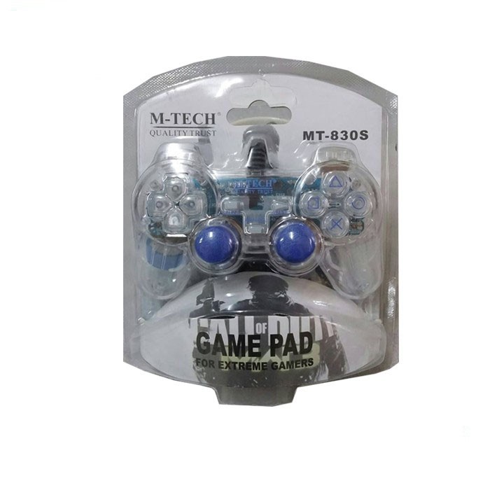 M TECH Gamepad Joystik MT-830 Transparan Single / Double