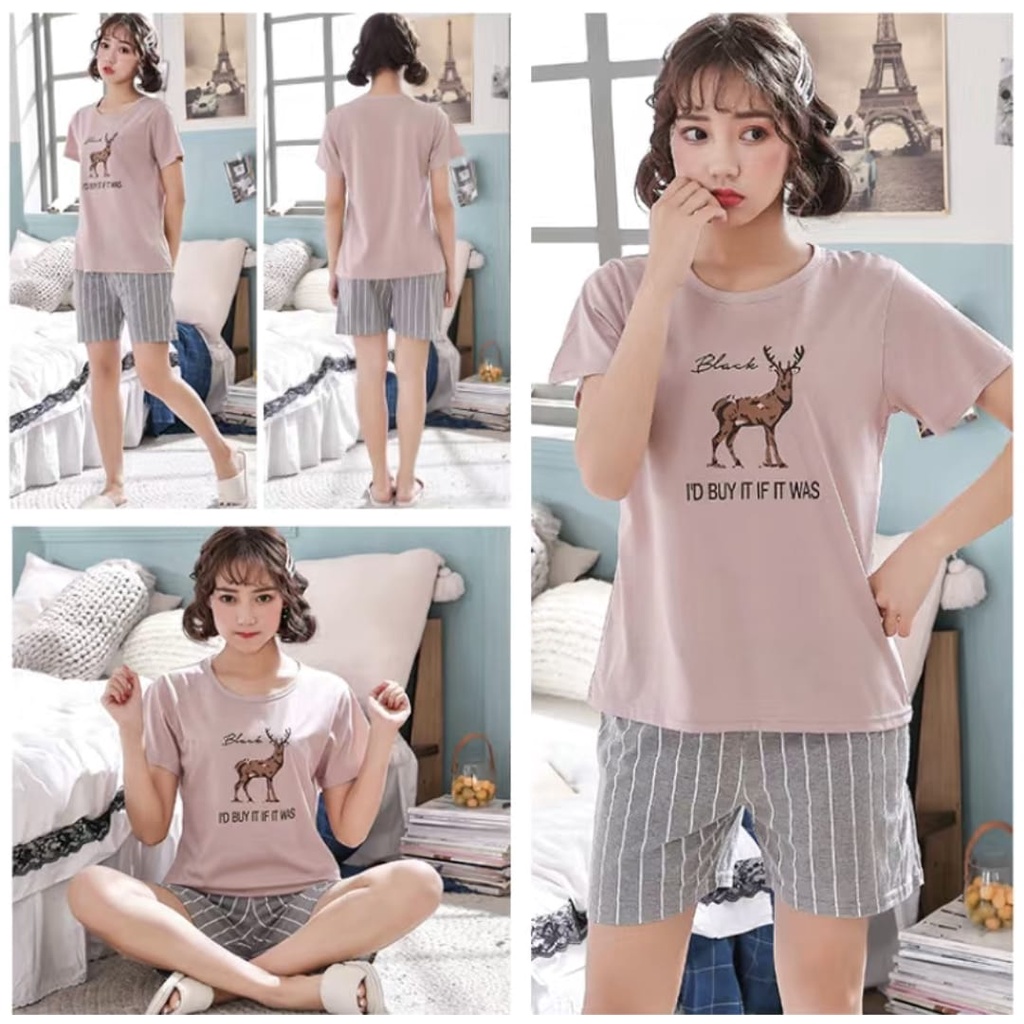 Baju tidur cewek Hotpants bahan kaos premium