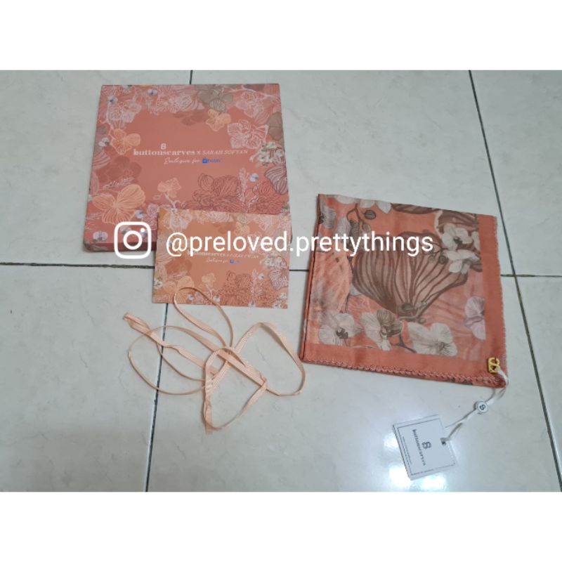 New Bukan Preloved Buttonscarves Orchide Extended Orange Blaze