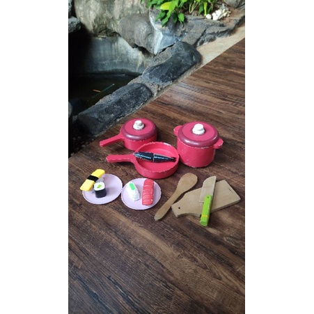 ORIGINAL MELISSA DOUG KITCHEN SET KAYU DAPURAN ANAK PRELOVED NOT LITTLE TIKES ELC IKEA SMOBY PRELOVE