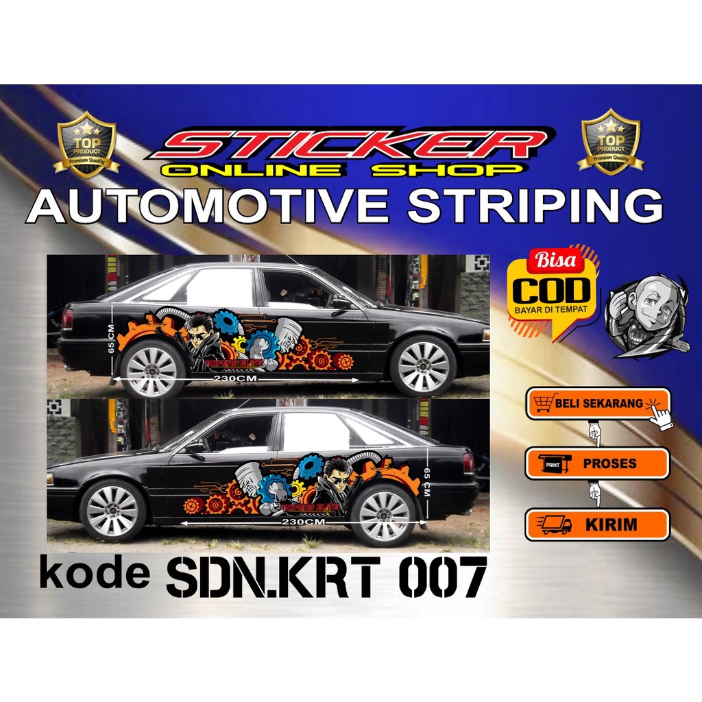 STIKER Mobil Sedan Strip Variasi