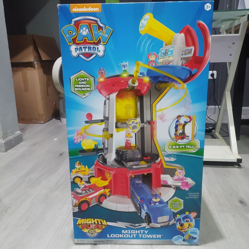 preloved paw patrol mighty pups / mighty lookout tower original