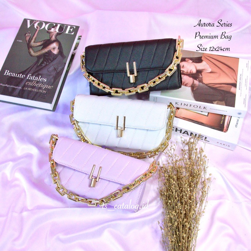 Tas Wanita Slingbag Premium Aurora Rantai Gold