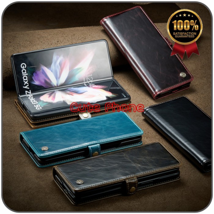 Casing Samsung Z Fold 3 Fold3 Soft Case CSM Leather Wallet Dompet