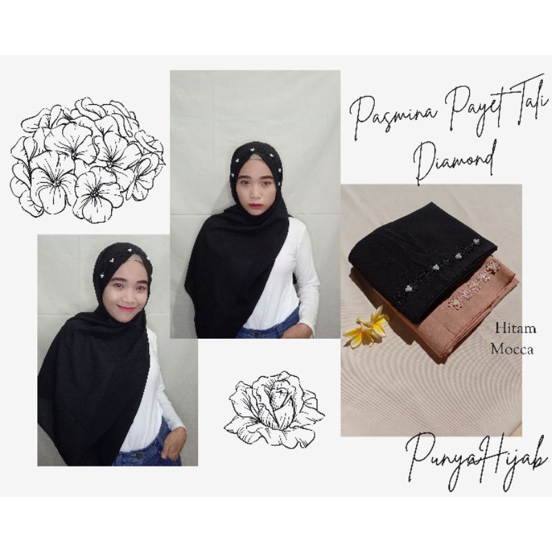 PASHMINA PAYET MUTIARA DIAMOND / PASHMINA PAYET TALI
