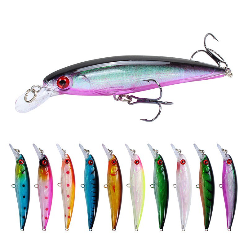 50pcs 11cm/13.5g Floating Minnow Umpan Pancing Swimbait Fishing Lure Ikan Wobbler Bait Bass Kail