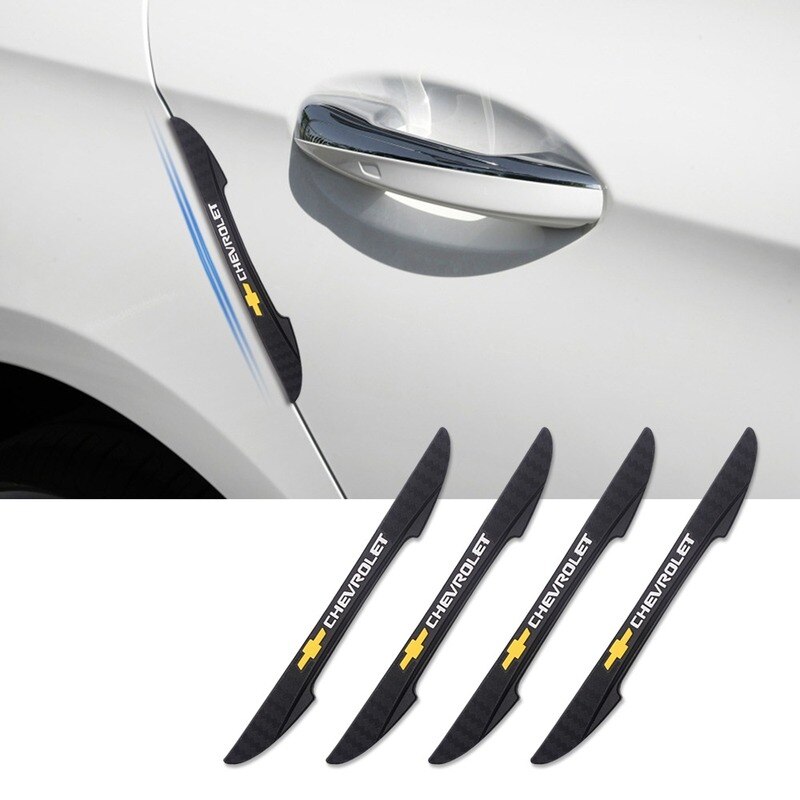 4PCS Logo Chevrolet Door Guard Pelindung Pintu Mobil Anti Goresan Pengaman For Spin Omotif Captiva Lova Aveo Trooper Luv