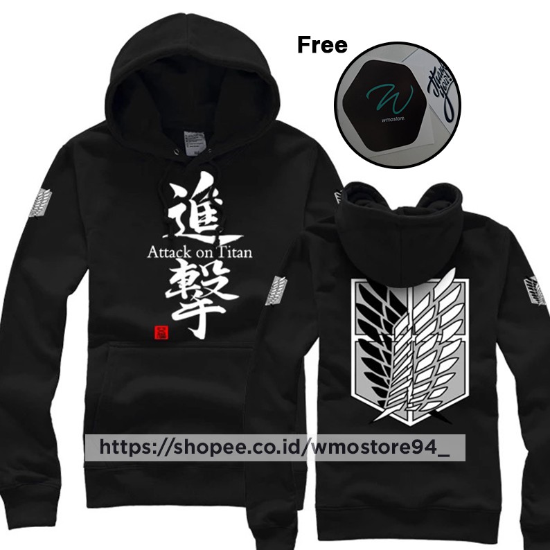 Jaket Anime Attack On Titan Hoodie Sweater ANAK / DEWASA Pria Wanita Terbaru Terlaris