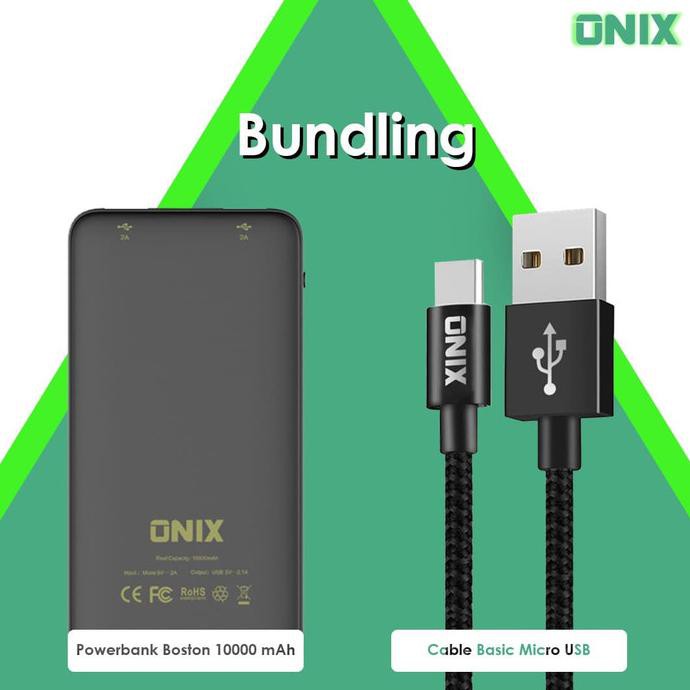 BUNDLING - POWERBANK BOSTON 10.000 MAH + BASIC MICRO CABLE