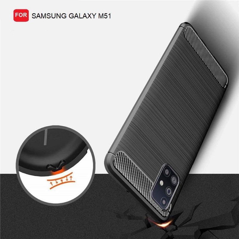 Case Samsung A12 M51 Case Ipaky Black Carbon Soft Case