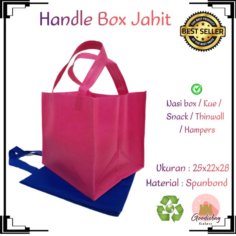 

Goodiebaggalaxy Goodie bag tas hajatan box jahit 25x22 spunbond polos tas syukuran murah maroon