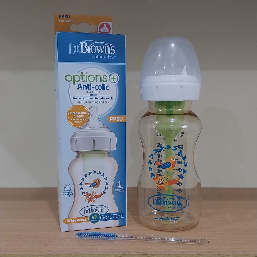 Dr Brown's Bottle Wide Neck Option+ 270ml PPSU 91607 / Deco 91620