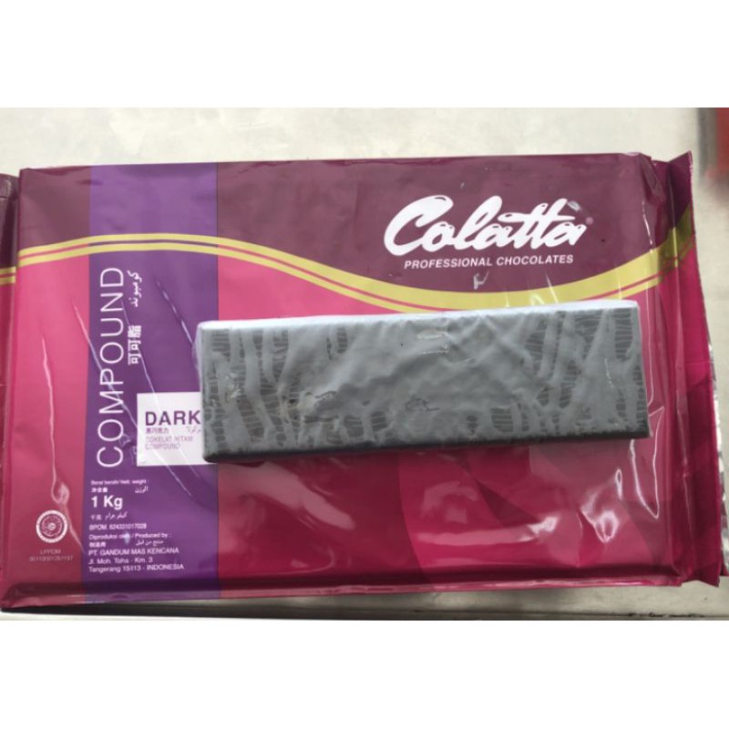 

Colatta dark 200 gram repack chocolate compound dcc coklat colata