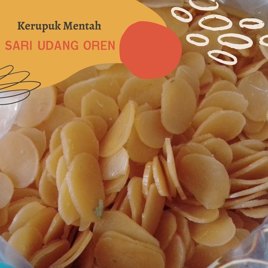 

[ 1500 GR ] KERUPUK SARI UDANG OREN 3B / KRUPUK MENTAH / KRECEK SARI UDANG