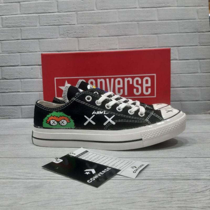 Converse 70s x kaws Fasion Pria Sepatu Casual Hitam Premium