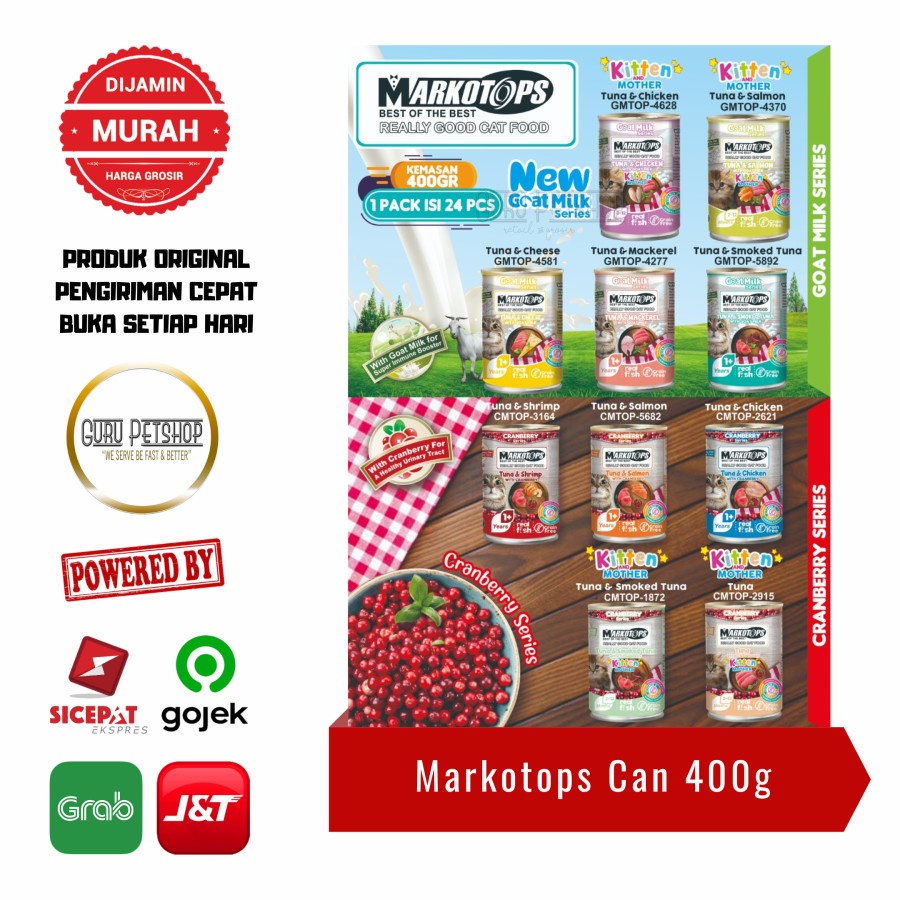 Markotop Kaleng 400gr Markotops Can Markotops Wet Cat Food 400g