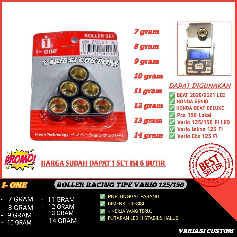 Roller Roler vario 150 Vario 125 PCX ADV Genio Beat Deluxe Scoopy 2021 8 9 10 11 12 13 Gram Gr Racing I One Original