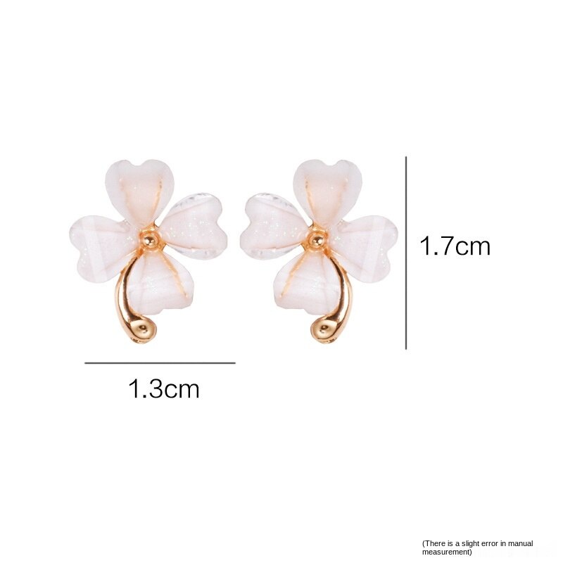 Anting Tusuk Bentuk Kelopak Bunga Kecil Lucu Bahan Sterling Silver 925 Gaya Korea Untuk Wanita