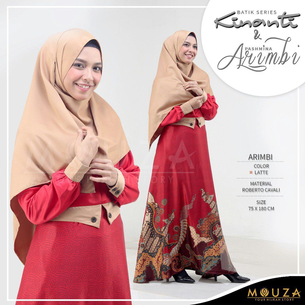 Gamis Batik Kinanti Red Mouza - Dress Batik Kinanti Red Mouza