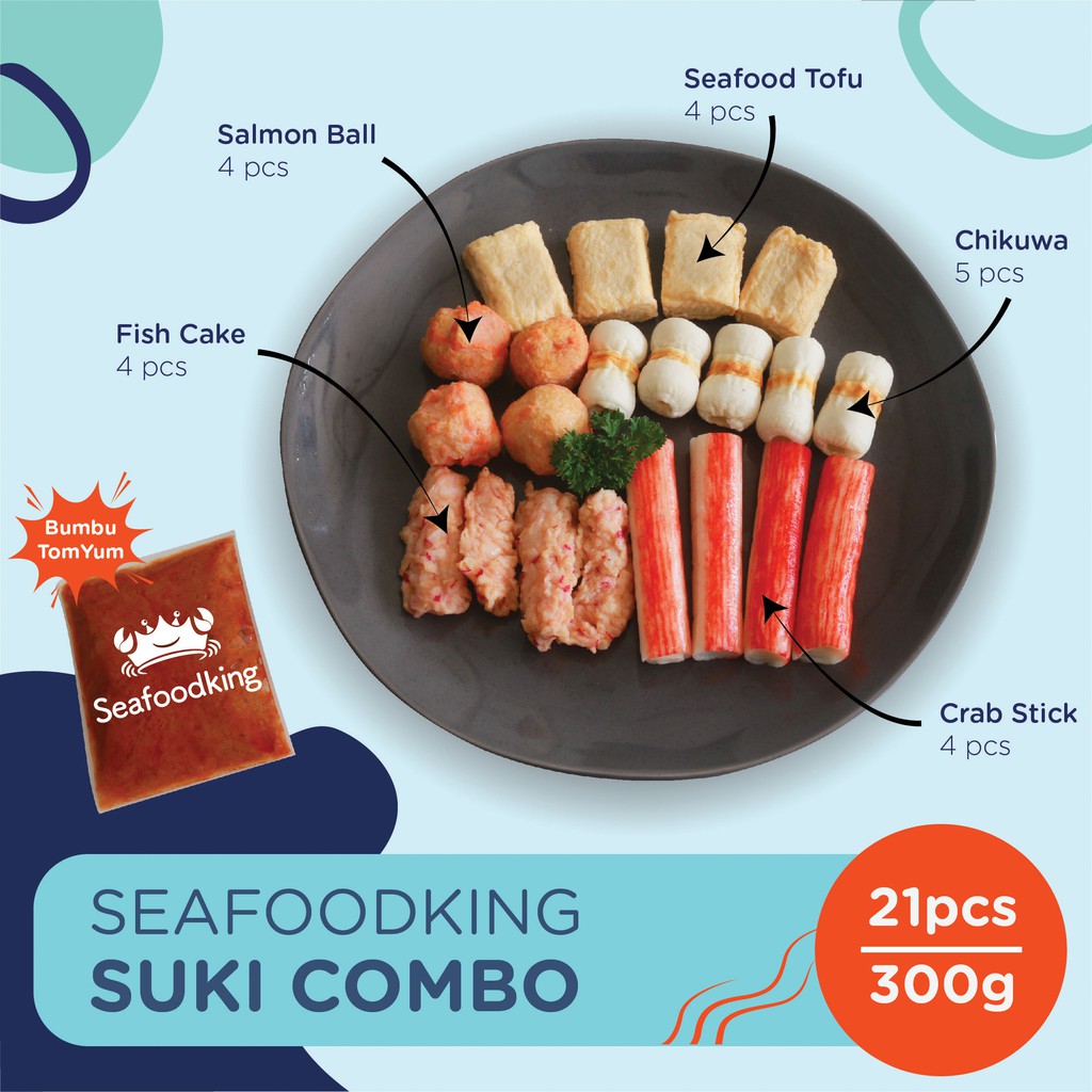 

Suki Combo Seafoodking Kaldu Tom Yum (Bakso Ikan Campur 21pcs)