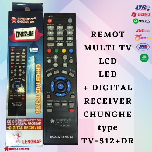 Remot / Remote Multi TV LCD/LED +DIGITAL Receiver Chunghe type TV-512+DR