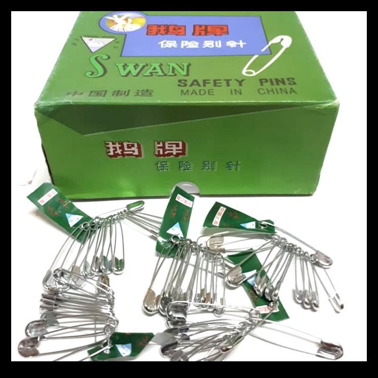 [1 Box isi 72lsn] Peniti SWAN Silver serbaguna isi 72lusin