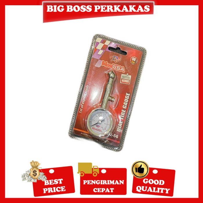 Mac Usa Pengukur Tekanan Angin Ban 60 Psi / Tire Pressure Gauge Dial #98