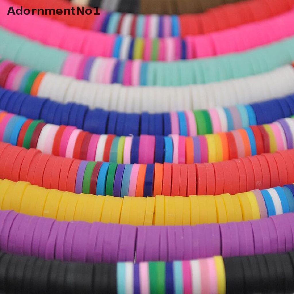 (AdornmentNo1) Kalung Choker Gaya Bohemia Aksen Manik-Manik Tembikar Lembut 6mm Untuk Wanita