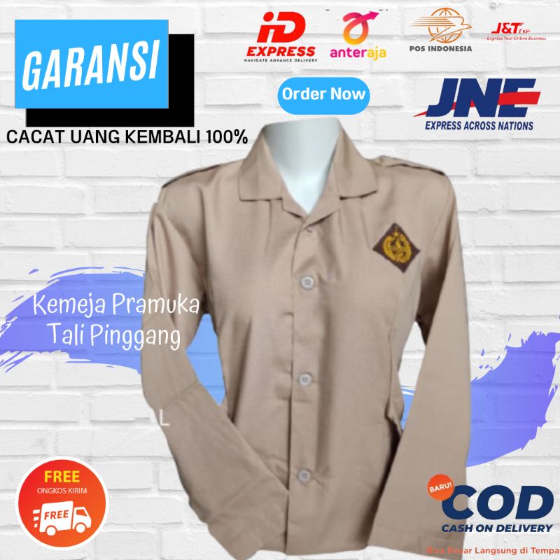 Baju Seragam  Pramuka Wanita Seragam Pramuka Perempuan Model Tali Samping SD SMP SMA Pembina