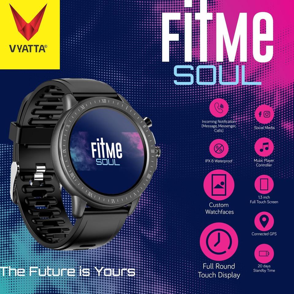 Paling Dicari.. VYATTA Fitme Soul Smartwatch - Metal Custom Watch Face 23 Sport GPS Connected IPX8 S