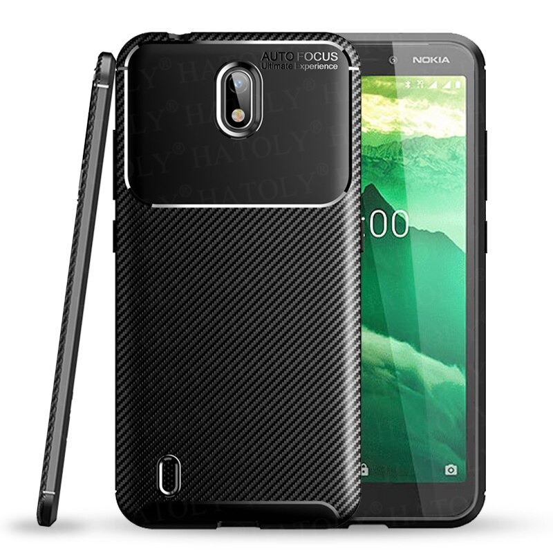 READY Case Nokia C1 Softcase Shockproof Carbon