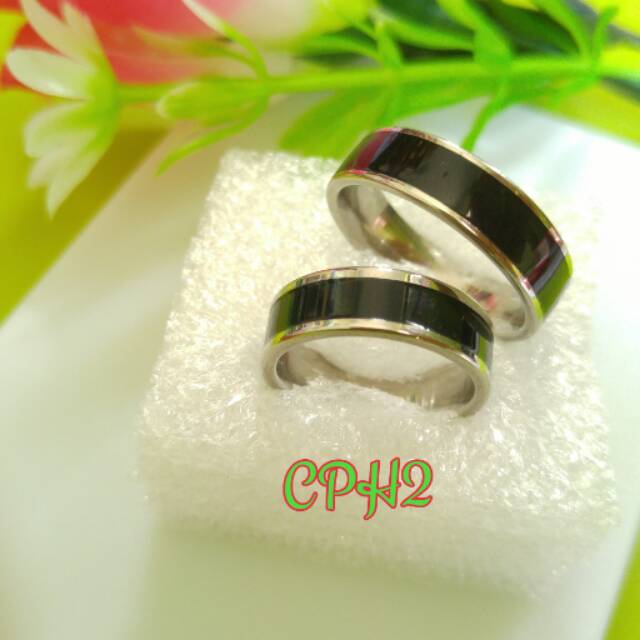 Cincin titanium couple hitam elegan cocok buat pasangan CPH2