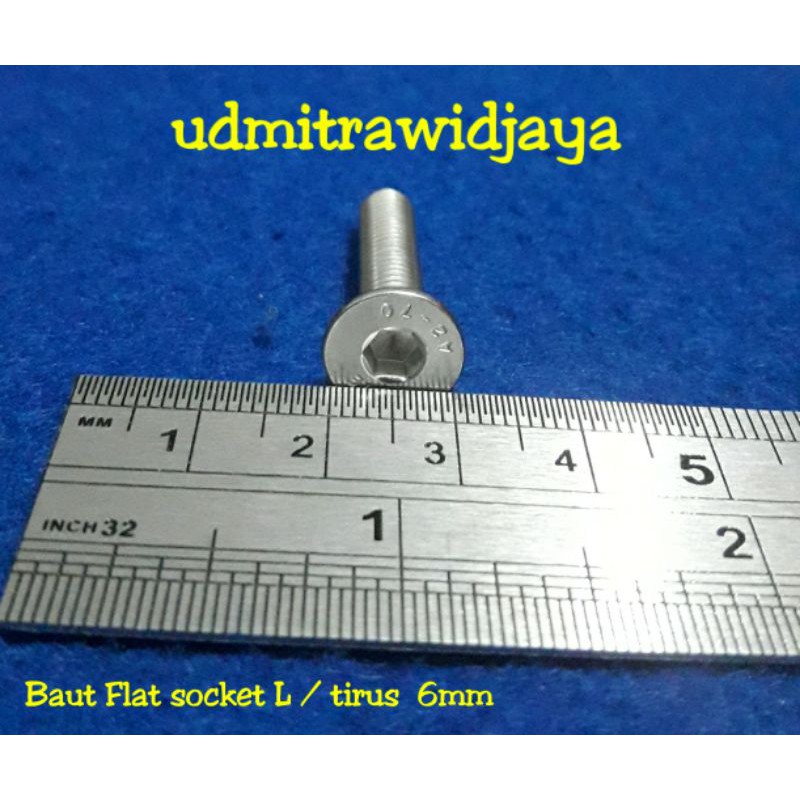 Baut speaker M6 stainless baut mur cakar 6mm baut box speaker baut tirus verseng ss flat socket L