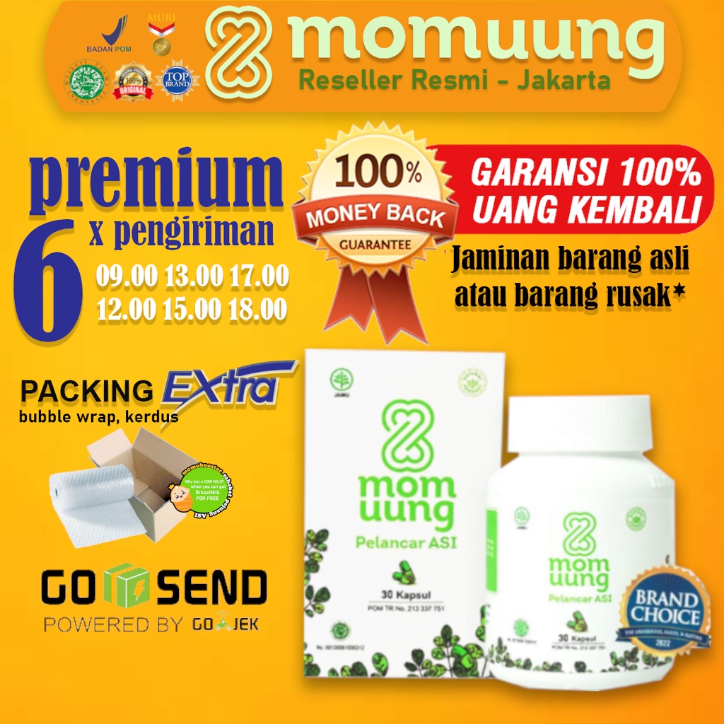 MOM UUNG Momuung Pelancar Asi / 60 30 Kapsul kelorcap kelor kapsul booster asi BPOM Halal Herbal Daun Katuk Kelor Ikan Gabus Almom