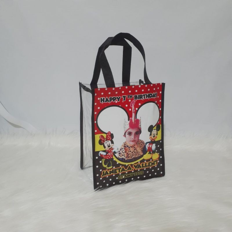 Tas Ulang Tahun goodie bag ultah custom mika transparan-Uk 30x30x20