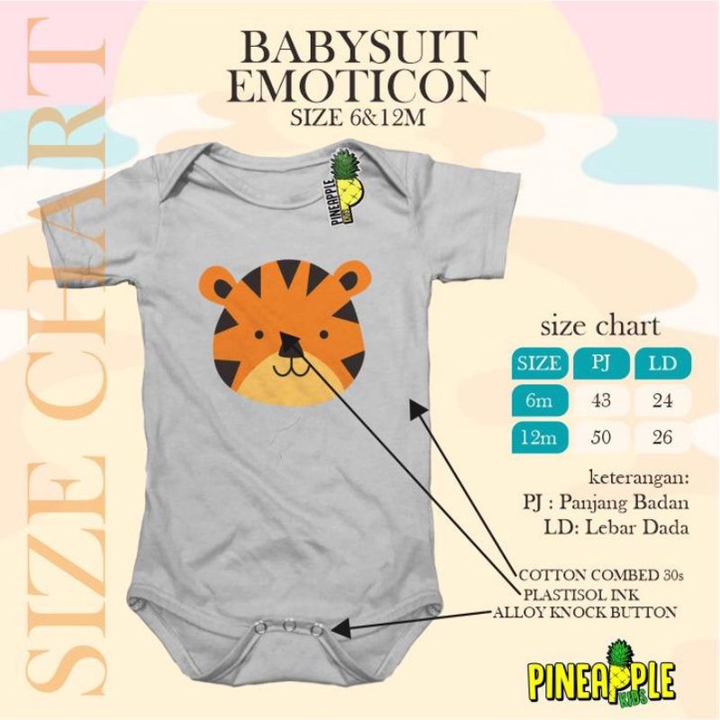 Pineapple Jumper Emoticon Jumper Pakaian Anak Jumper Pendek Bayi Motif Usia 6 sd 24 Bulan