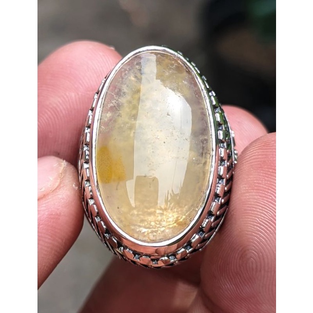 Cincin Batu Akik YAKUT SEMU KUNING NATURAL Asli batu bukn sintetis bkn yaman pirus amethis bacan