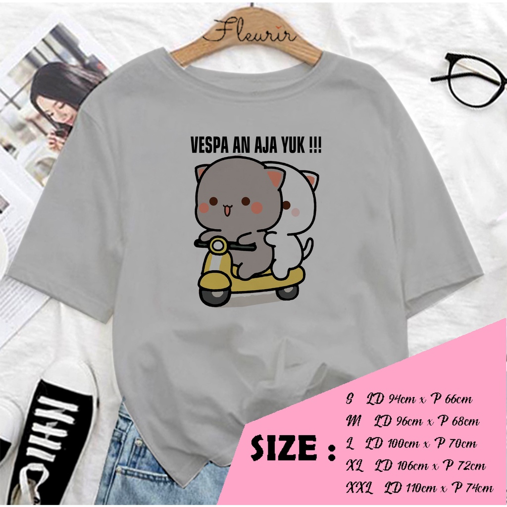 FLEURIR - KAOS PEACH VESPA AN WANITA PRIA REMAJA DEWASA UNISEX TSHIRT JUMBO