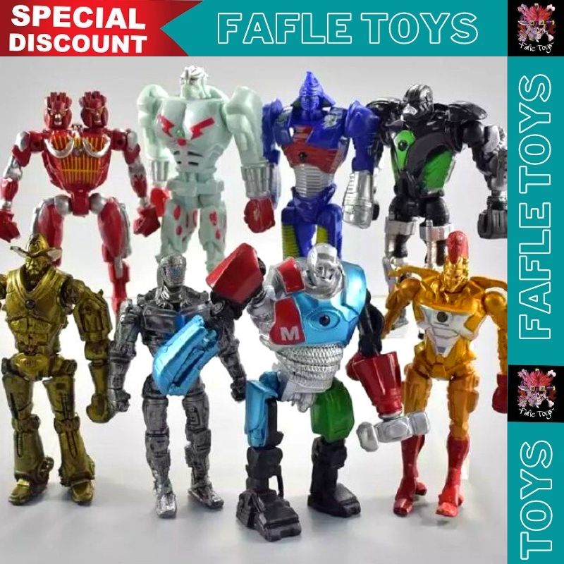 Real Steel Figure Set Of 8 Pcs Zeus Atom Midas Adam Raider Mainan Anak / Real Steel Robot Action Fig