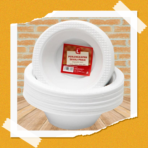 RV MANGKOK BESAR PUTIH SUSU CHOICE L MANGKOK PLASTIK PUTIH 7" 50 PCS