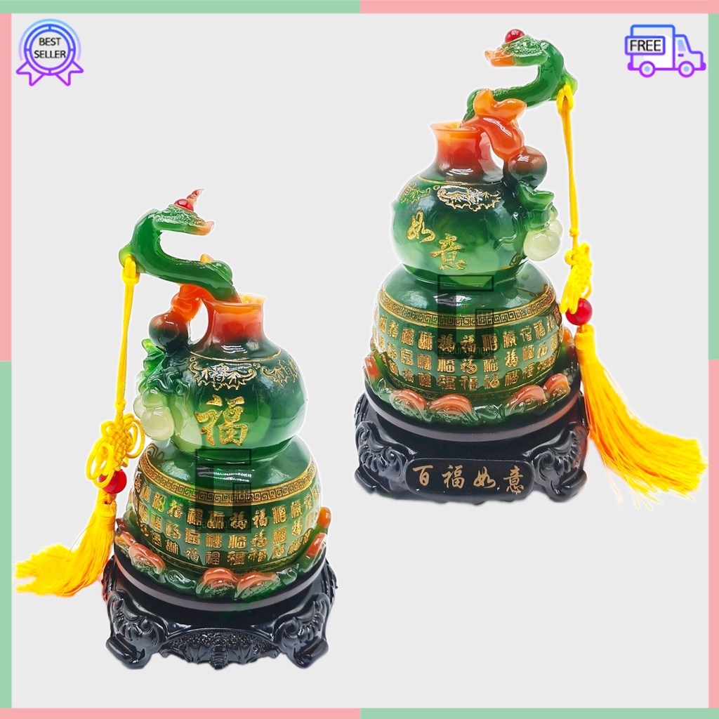 Pajangan Hiasan Imlek Labu Holo Hulu Wu Lou Wulou Pumpkin Gantungan Tassel Matra Mantra Hoki Fengshui Hongshui Rejeki Keberuntungan Botol Gourd Kendi Cetakan Asli Original Mengusir Pengusir Roh Jahat Rumah Cina Ukuran Besar Sedang Kecil Small Medium Big