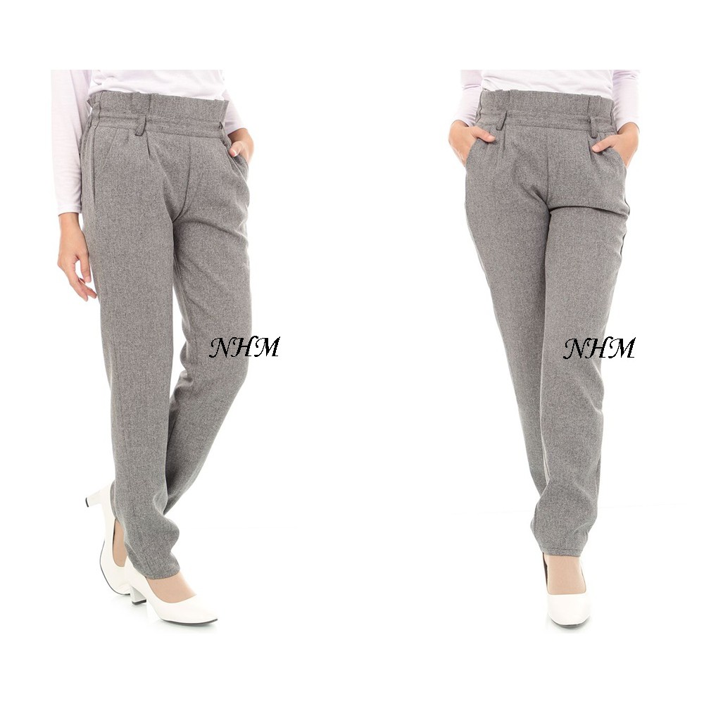 NHM WIDE PANTS Celana kerja Wanita free belt, Premium Quality, Celana Kantor