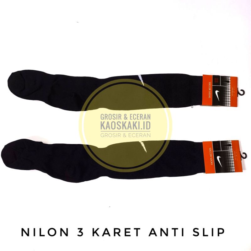 KAOS KAKI HITAM NIKE PANJANG BOLA FUTSAL NILON