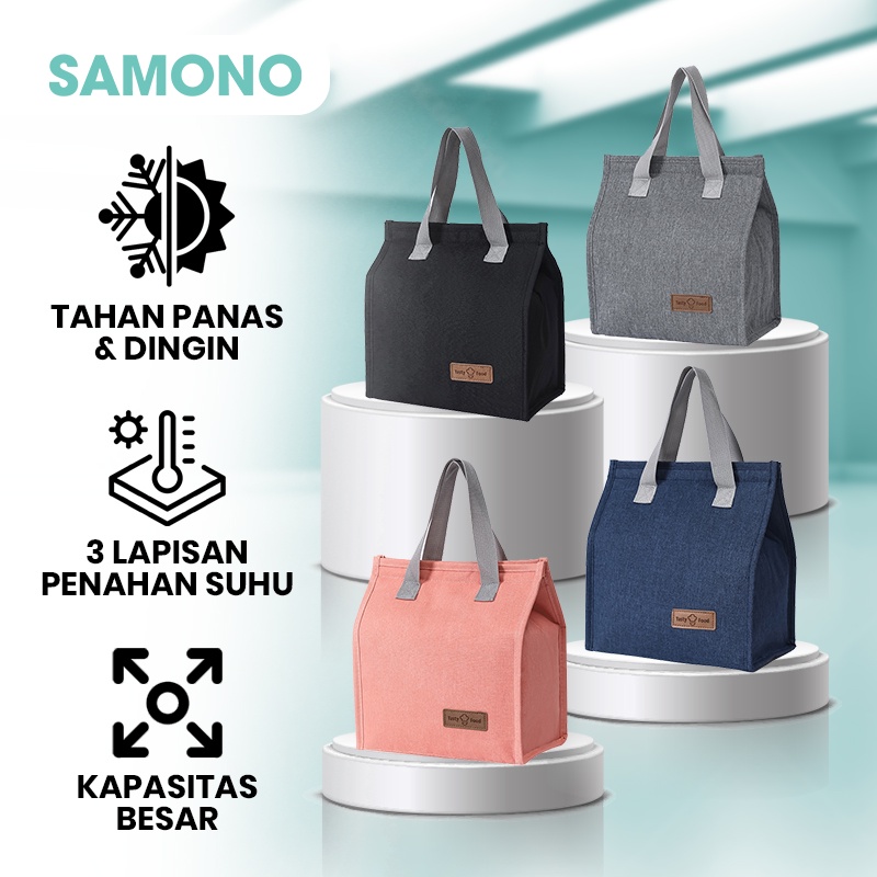 Samono Tas Bekal Makan Portable Tas Lunch Box Tahan Panas ada Aluminium SLB20