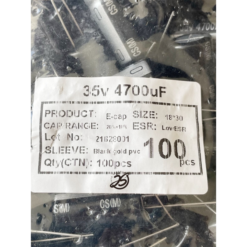 ELCO 4700UF 35V (1 BUAH) KAPASITOR CAPACITOR ELCO KAPASITOR ELKO KAPASITOR 4700 UF 35 V