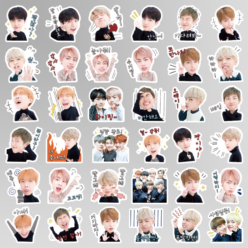 40 /50 /100pcs Stiker KPOP Seri Bangtan Boys/BLACKPINK /NewJean/ENHYPEN Untuk DIY Diary Pack Luggage Album Book Decoration