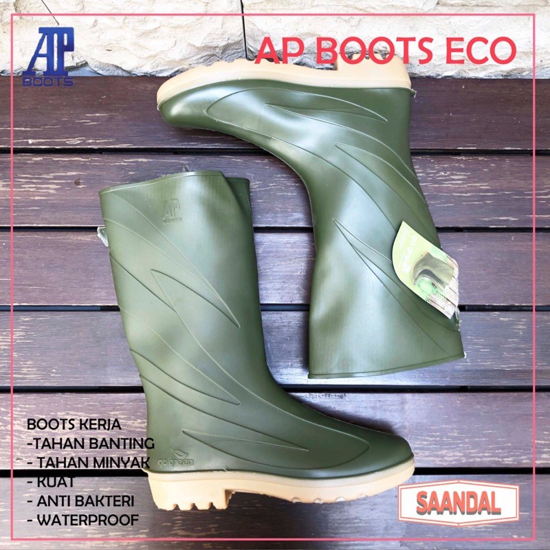 AP Eco 2017 Safety Sepatu Boots Hijau APD (BISA SATUAN COD)