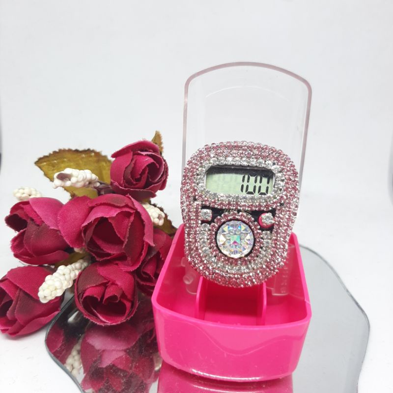 premium diamond tasbih digital hias tasdig swarovski swarovsky alat hitung dzikir zikir souvenir pen