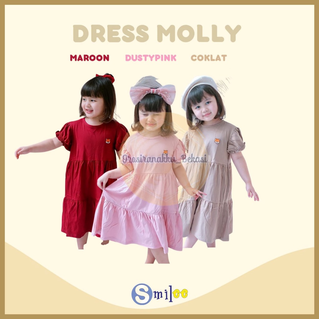 Dress Anak Smilee Molly Mix Warna Size 1-5thn